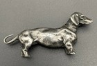 Unusual 935 Sterling Silver Dachshund Dog Miniature Figurine