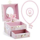  Kids Musical Jewelry Box For Girls With Drawer And Jewelry Set Pink Unicorn