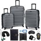 Samsonite Omni Hardside Nested Luggage Spinner Set charcoal W 10pc Accessory Kit