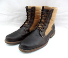 Vtg Levi s Brown Leather   Canvas Rugged Combat Style Boots Men s Sz 13 Nice  