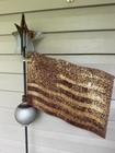 19th C  Iron Folk Art 13 Star American Flag Weathervane W  Star And Ball         