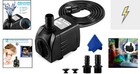Versatile 400gph Submersible Pump For Aquarium And Pond - 3 Adjustable Nozzles
