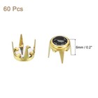60 Pcs Rhinestone Studs  6mm Round Rivets Claw Beads Nailhead  Gold black