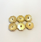 Stamped Lot Of 6 Designer Black And Gold Clover Rhinestone Button