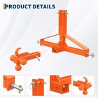 Cat 1 3 Point Hitch Receiver Tractor Trailer Hitch 2in Ball Mount Tow Hook
