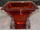 Mikasa    city Lights    Red Crystal Glass Votive Holder Czech Republic
