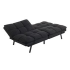 Memory Foam Futon Black Faux Suede Fabric Multi-functional Folding Bed Sofa  72 