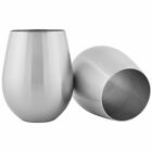 Stainless Steel Stemless Wine Glasses  4 Glasses 