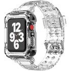 Cover Case strap For Apple Watch Band 44 45 42 41 40 38mm Transparent Sport Sili