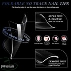 Stiletto Nail Tips soft Almond Half Cover False Nails Clear Acrylic Press On    