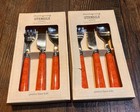 Pottery Barn Kids 2 Boxes 3pc Orange Thanksgiving Utensils Fork  Knife  Spoon