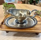 Oneida Custom 18 8 Stainless Steel Gravy Boat   Underplate Japan Floral Trim