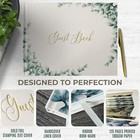 Eucalyptus And Ivory  Wedding Guest Book Linen Cover Gold Pen   Foil Lettering