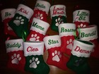 6  Personalized Pet Felt Christmas Stocking - Dog Or Cat - Handmade In The Usa