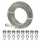 1 4  Stainless Steel Cable Wire Rope With Clamps And Thimble  7x19 Strands 75ft