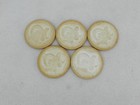 Vintage Lot Of 5 White Poker Chips - Rams Head Clay Embossed Classic Las Vegas