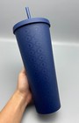 Starbucks 2017 Matte Navy Blue S And Star Logo Venti Cold Cup Tumbler 24 Oz Nwt