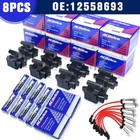 Square Ignition Coil   Spark Plug Wire For Chevy Gmc 4 8l 5 3l 6 0l 8 1l Pack8 