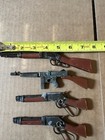 8 Vintage Mini Diecast Toy Gun Collection Keychain Size