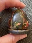 Antique Thimble Holder-turned Wood-gold  10k  Thimble Included