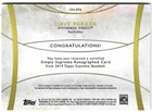 Dave Parker 2014 Topps Supreme Baseball Mlb Autograph Card Pirates Reds Auto  20