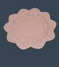 Vtg Pink Ceramic Cake Stand 2-piece Removable Top Scalloped Floral Relief 7 5 