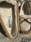 Minnetonka Moccasin Slippers Faux Fur Lined Beige Cream Size 8m Model 4052