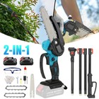 2-in-1 Electric Pole Saws Mini Chainsaw Cordless 6  Chain Saw W  Extension Pole