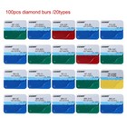 100pcs Dental Diamond Burs Set For High Speed Handpiece Medium Fg 1 6mm Azdent