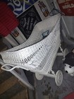 Vintage White Wickard Baby Craddle