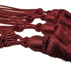 4 Curtain Tie Backs Hold Backs W Tassel Burgundy Rope Cord Drapery Nice Quality