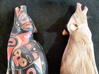 Classic Northwest Coast Design  Pair  howling Wolves  Effigies    Wy-0926 07653