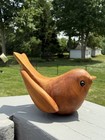 Mcm Vintage John Nelson Hand Signed Hand Carved Pear Wood Bird Folk Art Decor