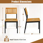 Dining Chair Set Of 2 Modern Patio Chairs acacia Wood Backrest  Slanted Seat