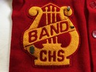 Vintage 1954 Illinois High School Band Button Down Sweater With Patches   Pins