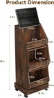 Potato Onion Storage Bin With Wheels Rustic Bread Box Vegetable Cabinet Decor