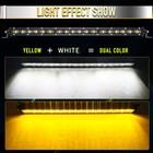 Roof 50inch White Amber Led Light Bar  wire For Jeep Wrangler Jl Gladiator Jt