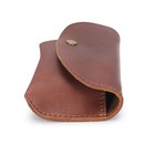 Cestantiq Genuine Leather Eyeglass Case Slim Sunglasses Case For Unisex Tan