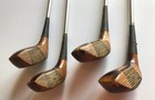Vtg Persimmon Macgregor Mt Tourney Ow2a Woods 1  3  4  5 Golf Clubs Steel Shafts
