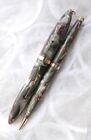 Vintage Sheaffer  Balance Fountain Pen   Mech Pencil Set Red Vein Celluloid 14k