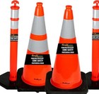 18  Orange Traffic Cones 6  3m Reflective Collars Construction Safety Playground