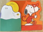2 Hallmark Peanuts Halloween Greeting Cards Snoopy Woodstock 1960s Unused Vintg