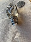 Antique Silver Victorian French Crystal Glass Perfume Scent Bottle