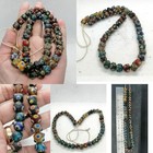 Antique African Trade Glass Wonderful Beads  Necklace Multicolor Raised Dot