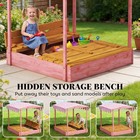 Outdoor Kids Sandbox With Canopy  Bench Seats  Cover  53 l X 50 w