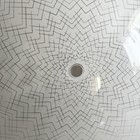 Vintage Mcm Ceiling Light Shade 20  Round White Frosted Glass Chevron Geometric