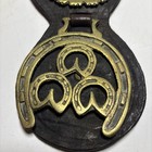 Vintage Horse Leather Strap W  6 Brass Ornament Medallions  6