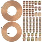 2 Sets 25 Ft 3 16  1 4  Brake Line Tubing Assortment Kit With 60 Pcs Brake