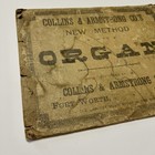 Rare 1890s Collins   Armstrong Texas Organ Advertising Broadside Display Sign Tx