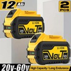 2pack 12ah Dcb609-2 For Dewalt Dcb606 20v 60v Max Flexvolt Li-ion Battery Dcb609